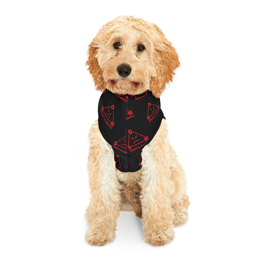 Pet Hoodie — Society of Menaces Black & Red Graphic Pet Hoodie