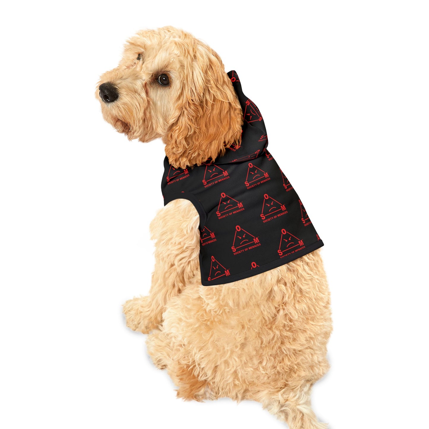 Pet Hoodie — Society of Menaces Black & Red Graphic Pet Hoodie
